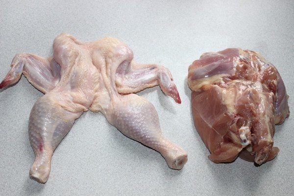 Филе и шкурка курицы 
