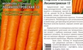 морковь Лосиноостровская 13