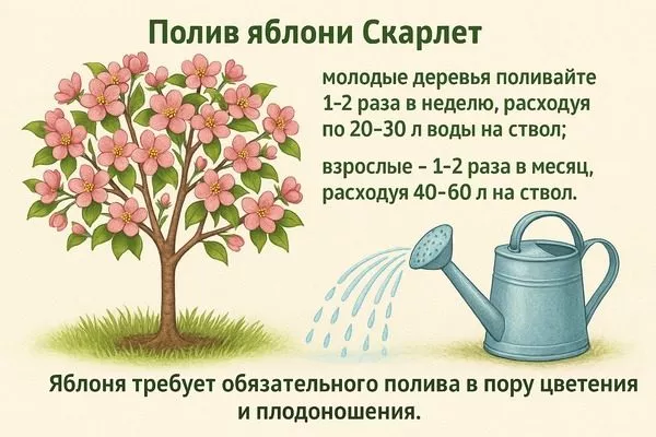 полив яблони Скарлет