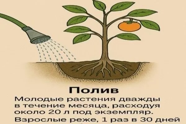 правила полива хурмы Тамопан