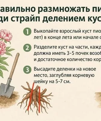 размножение пиона Кэнди страйп делением куста