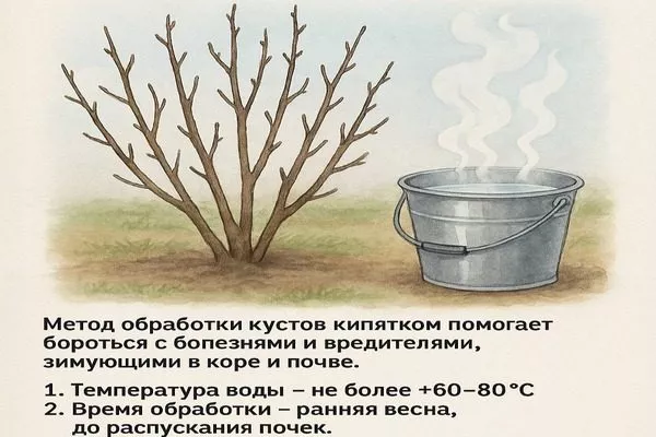 горячий душ для смородины Ермак