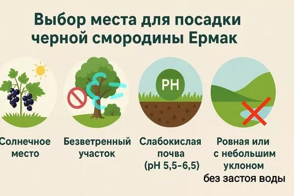 выбор места для выращивания смородины Ермак