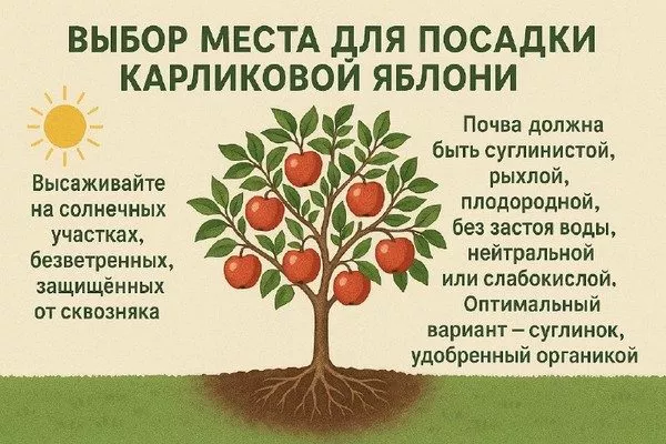 выбор участка для посадки карликовой яблони