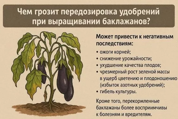 чем опасна передозировка подкормок для баклажанов