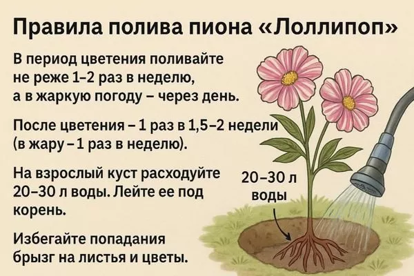 полив пионов Лоллипоп