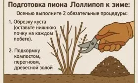 подготовка пиона Лоллипоп к зиме