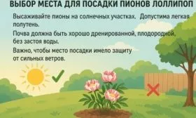выбор места посадки пионов Лоллипоп