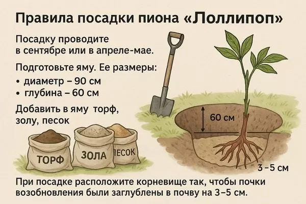 посадка пиона Лоллипоп