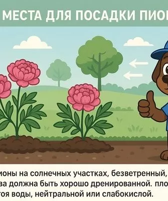 выбор места посадки пионов Бразер Чак