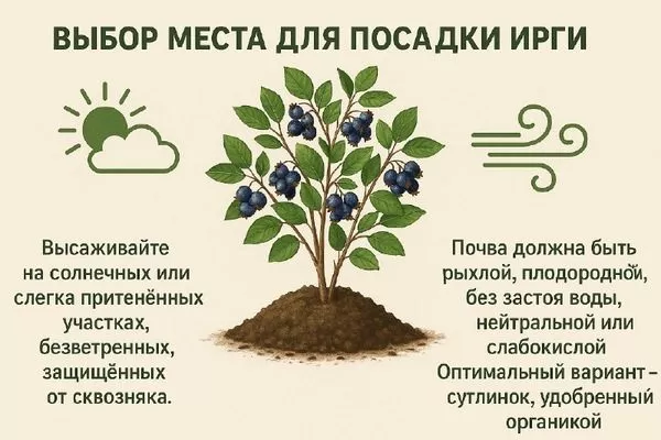 выбор места для выращивания ирги