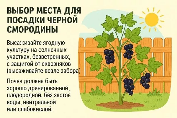 выбор участка для посадки смородины Ариана