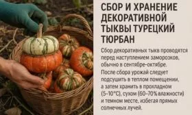 сбор урожая тыквы Турецкий тюрбан