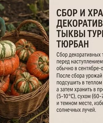 сбор урожая тыквы Турецкий тюрбан