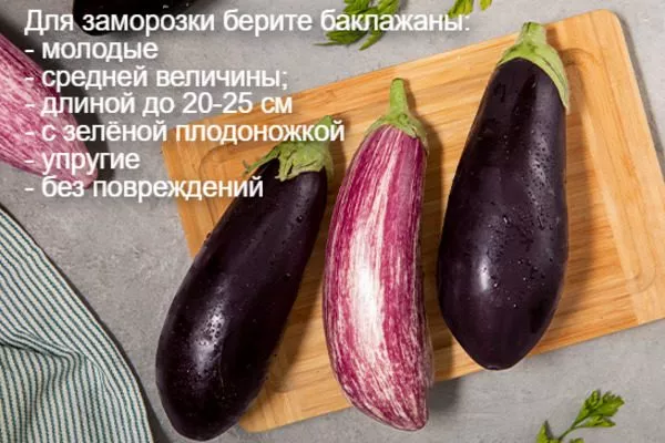какими должны быть баклажаны для заморозки