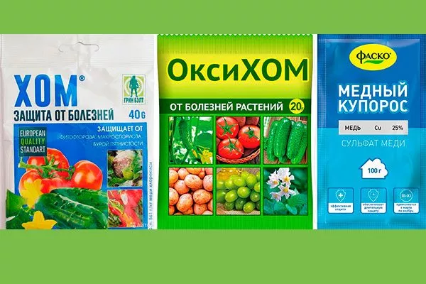 медный купорос, ХОМ, Оксихом, бордоская смесь