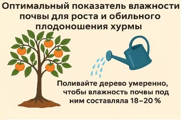Оптимальный показатель влажности почвы для хурмы