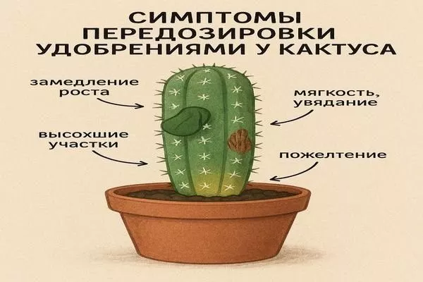 симптомы передозировки у кактуса