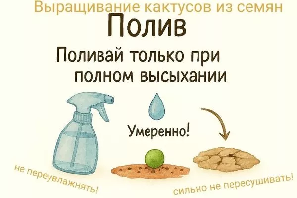 Поливайте кактусы умеренно