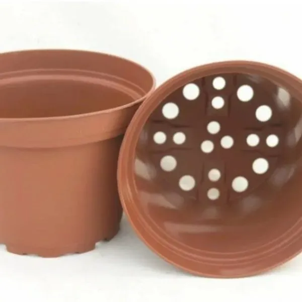 прокалывание дренажных отверстии в горшке для посадки