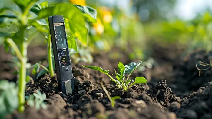 термометр в почве на грядке