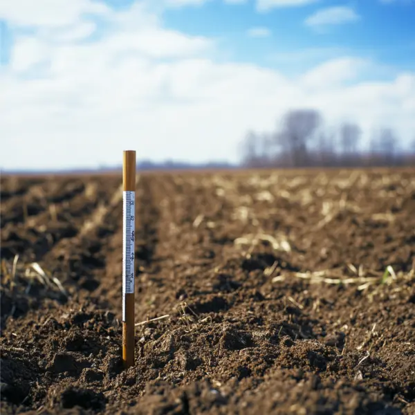 термометр в прогретой почве