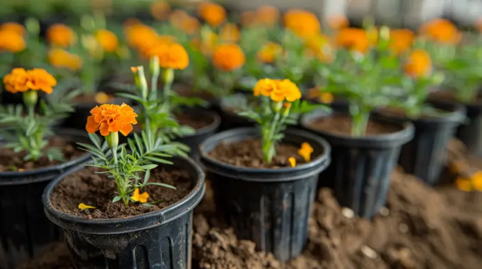 рассада бархатцев высадка