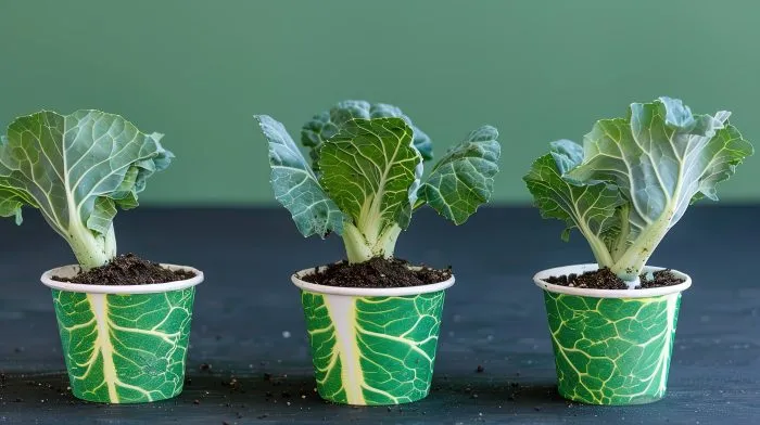 рассада капусты в стаканчиках готова к высадке